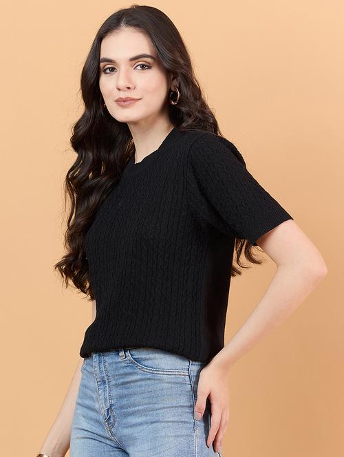 women self design short sleeve t-shirt - 21600745 - Very Small Image - 1