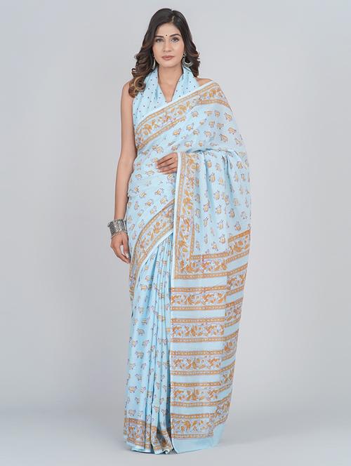 women printed handloom saree - 21600861 - Very Small Image - 1