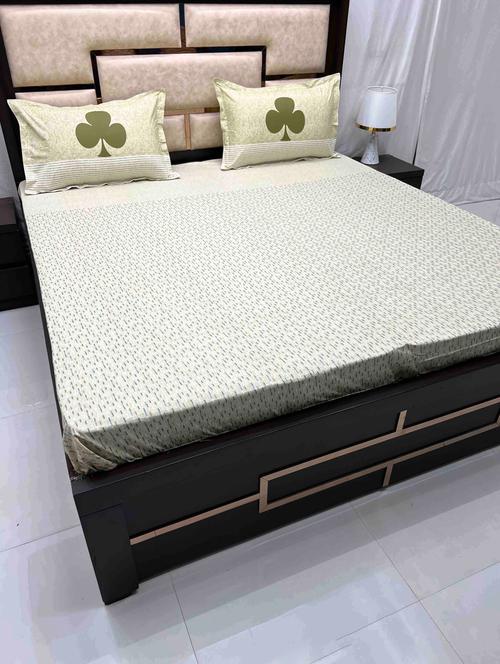 printed tc fitted king-sized bedsheet with 2 pillow covers - 21603186 - Very Small Image - 1