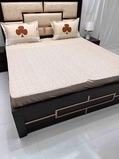printed tc fitted king-sized bedsheet with 2 pillow covers - 21603216 - Very Small Image - 1