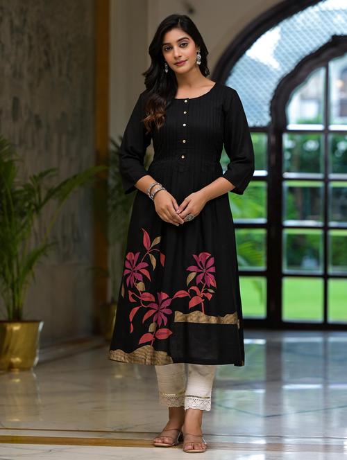 women printed three quarter sleeves a-line kurta - 21606792 - Very Small Image - 1