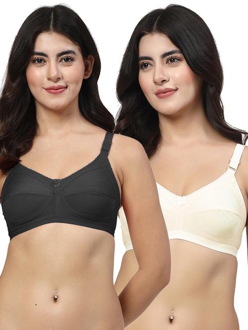 women pack of 2 solid full coverage bra combo - 21606907 - Very Small Image - 1