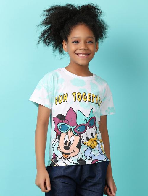 girls graphic print round neck tee - 21607347 - Very Small Image - 1