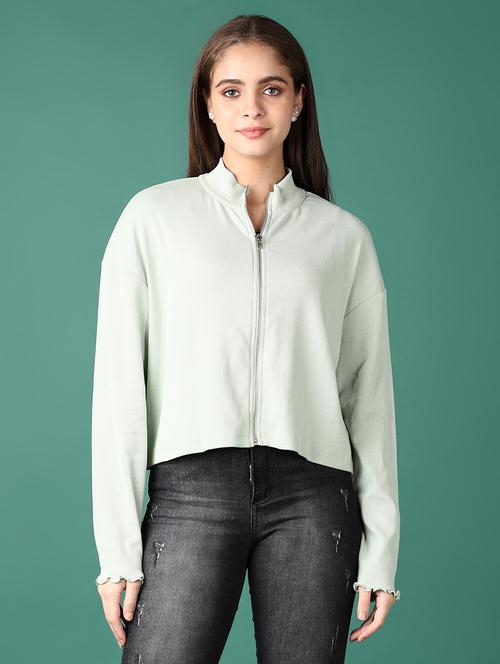 women sea green solid long sleeve t-shirt - 21612912 - Very Small Image - 1