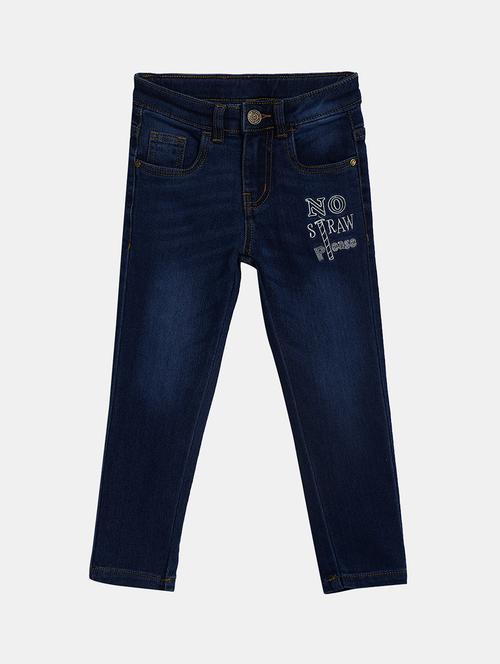 kids blue solid plain jean - 21613378 - Very Small Image - 1