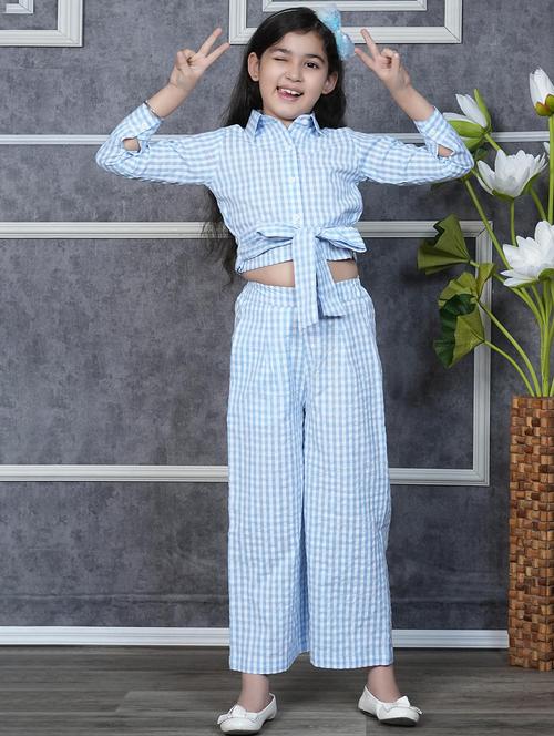girls checkered full length co-ords set - 21613895 - Very Small Image - 1