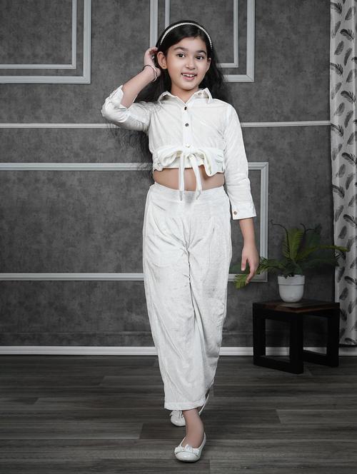 girls solid full length co-ords set - 21613896 - Very Small Image - 1
