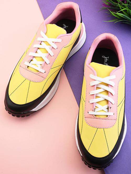 men color block lace-up sneakers - 21614076 - Very Small Image - 1