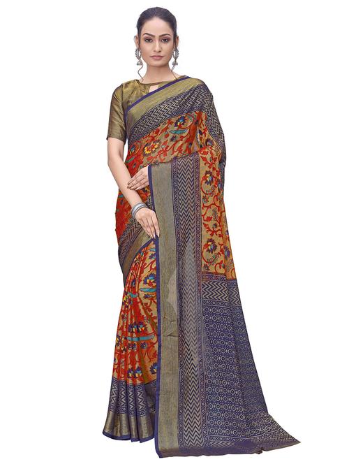women red floral printed saree - 21614233 - Very Small Image - 1