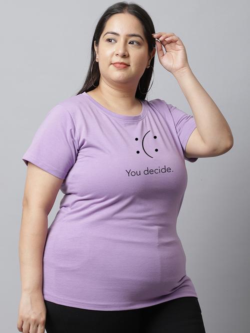 women typographic chest printed plus size t-shirt - 21615083 - Very Small Image - 1