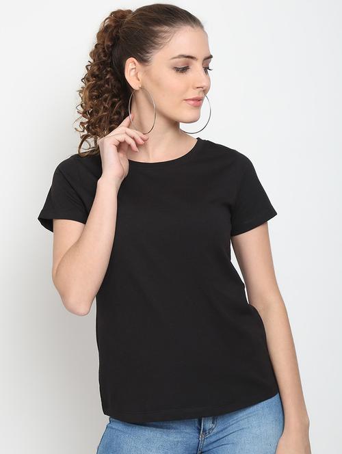 women round neck plain t-shirt - 21615164 - Very Small Image - 1