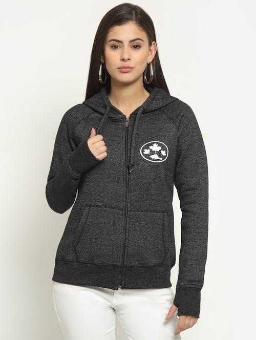 women solid hooded long sleeve sweatshirt - 21615412 - Very Small Image - 1