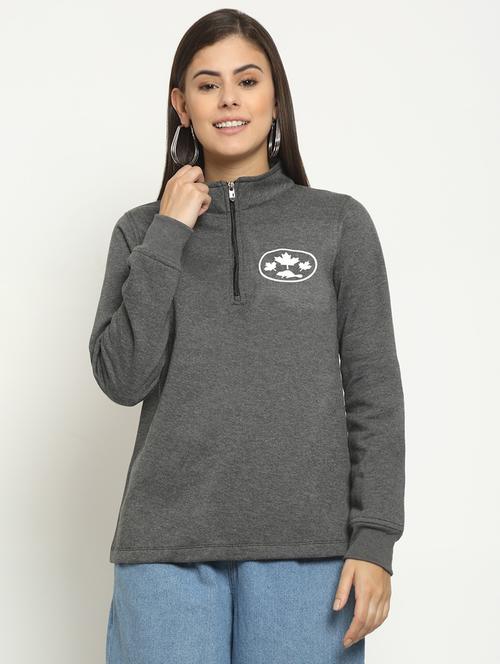 women solid long sleeve sweatshirt - 21615430 - Very Small Image - 1