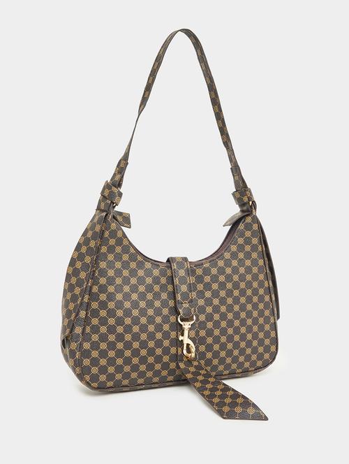 women brown geometric printed handbag - 21618116 - Very Small Image - 1