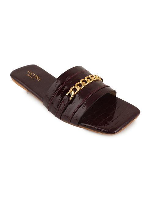 women solid slip on sandal - 21618265 - Very Small Image - 1
