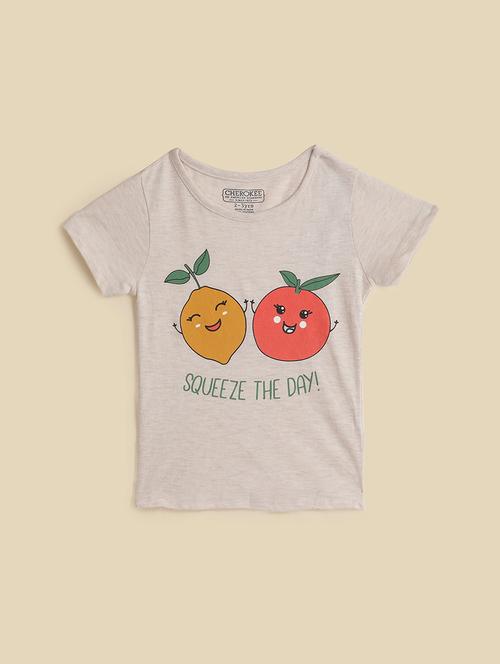 girls front print short sleeve tee - 21618585 - Very Small Image - 1
