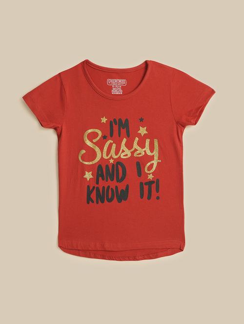 girls front print short sleeve tee - 21618598 - Very Small Image - 1