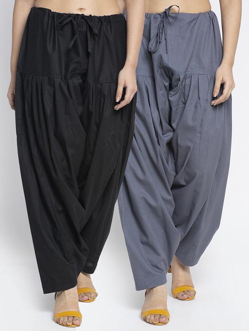 women pack of 2 plain salwars - 21619888 - Very Small Image - 1