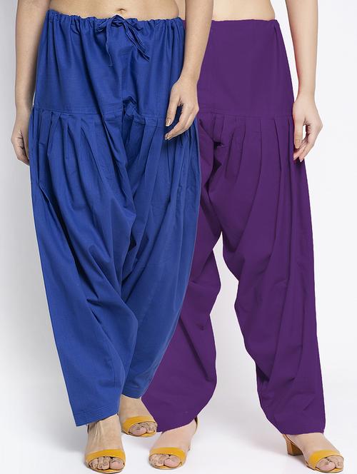 women pack of 2 plain salwars - 21619964 - Very Small Image - 1