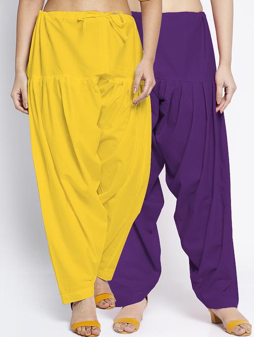 women pack of 2 plain salwars - 21619978 - Very Small Image - 1