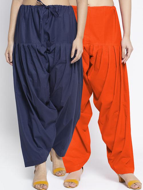 women pack of 2 plain salwars - 21620003 - Very Small Image - 1