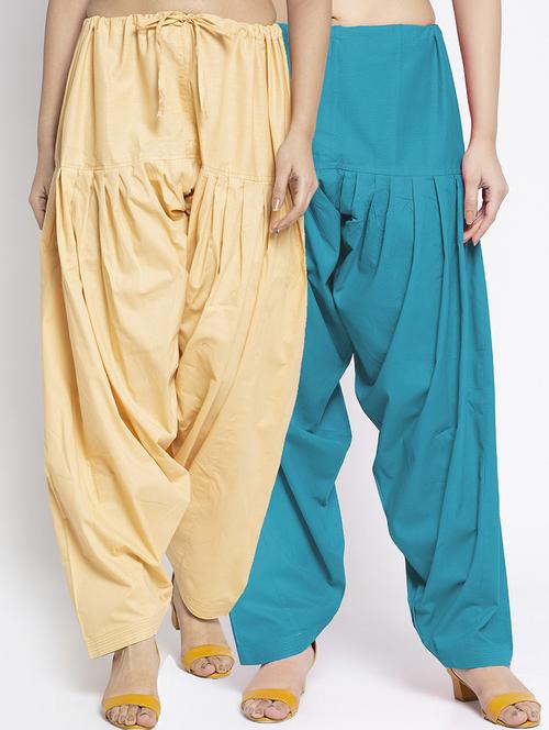 women pack of 2 plain salwars - 21620015 - Very Small Image - 1