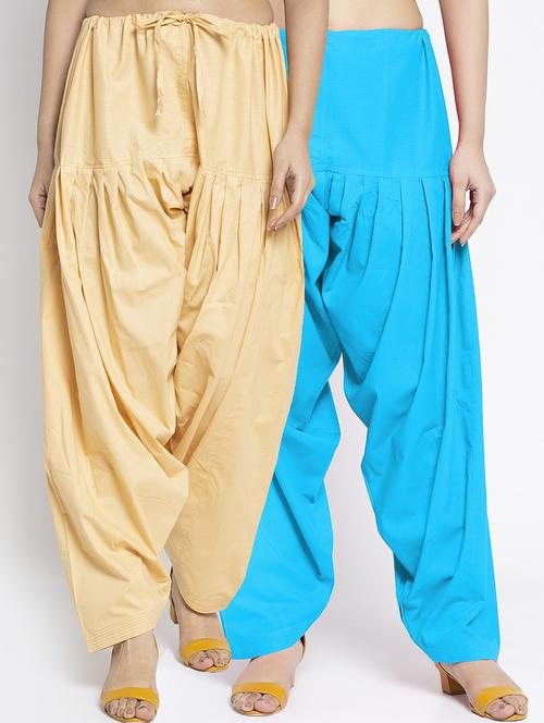 women pack of 2 plain salwars - 21620017 - Very Small Image - 1