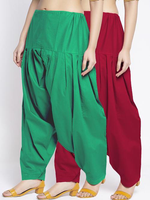 women pack of 2 plain salwars - 21620028 - Very Small Image - 1