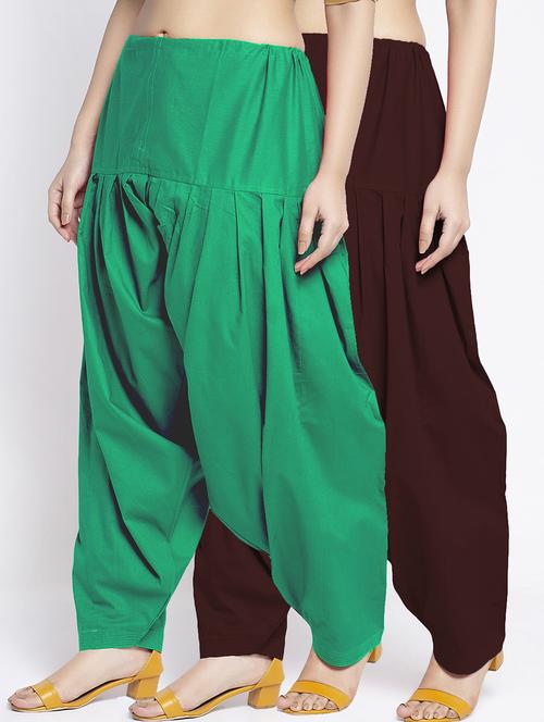 women pack of 2 plain salwars - 21620032 - Very Small Image - 1