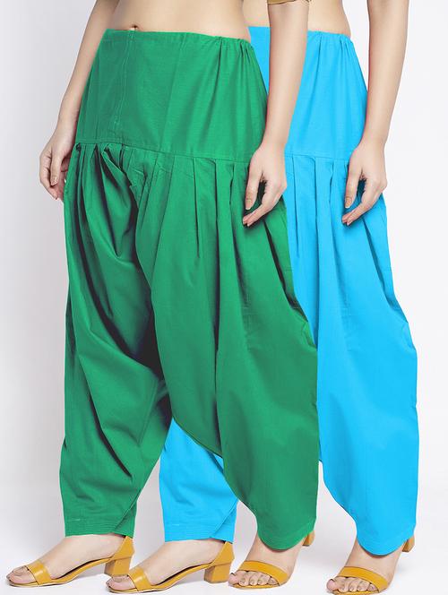 women pack of 2 plain salwars - 21620034 - Very Small Image - 1