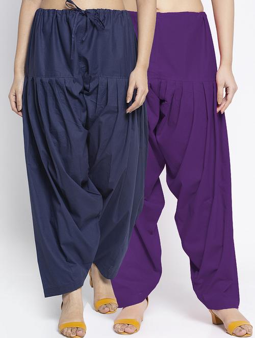 women pack of 2 plain salwars - 21620050 - Very Small Image - 1
