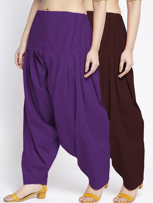 women pack of 2 plain salwars - 21620051 - Very Small Image - 1