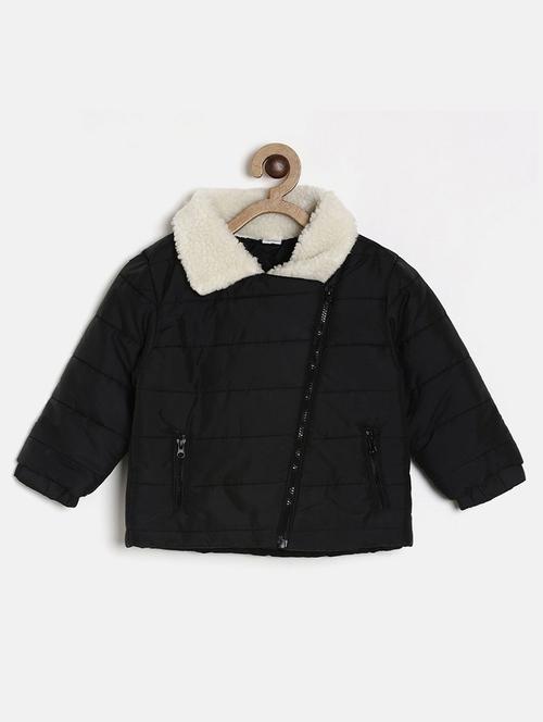 girls solid fur detailed quilted jacket - 21620341 - Very Small Image - 1