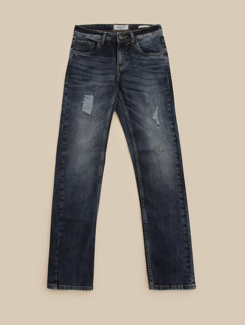 men mid rise straight fit distressed jeans - 21620417 - Very Small Image - 1