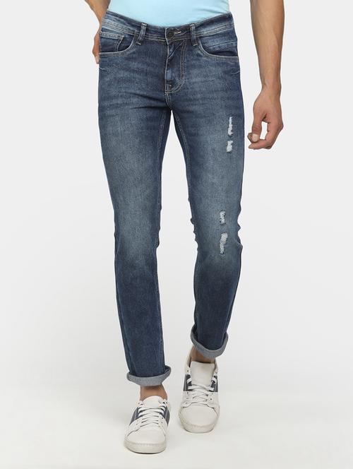 men mid rise straight fit distressed jeans - 21620448 - Very Small Image - 1