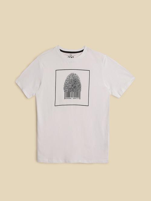 men round neck front print t-shirt - 21620510 - Very Small Image - 1