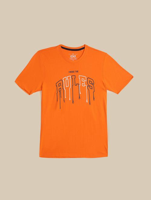 men round neck front print t-shirt - 21620516 - Very Small Image - 1