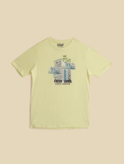 men round neck front print t-shirt - 21620526 - Very Small Image - 1