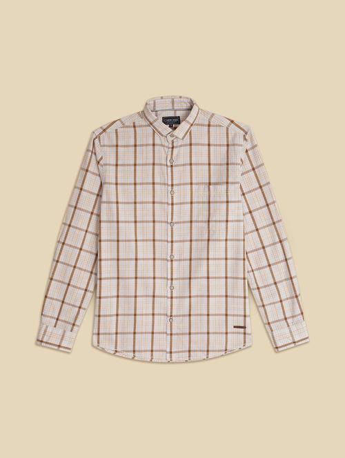 men long sleeves checkered casual shirt - 21620540 - Very Small Image - 1