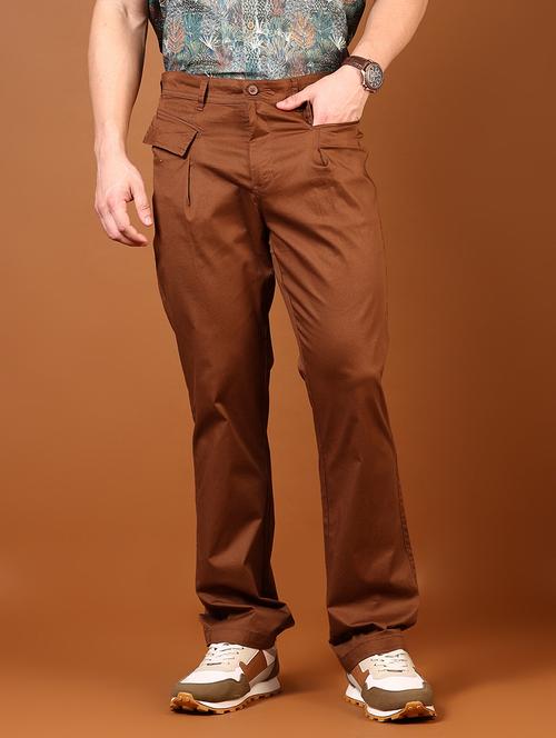men solid mid rise chino - 21620627 - Very Small Image - 1