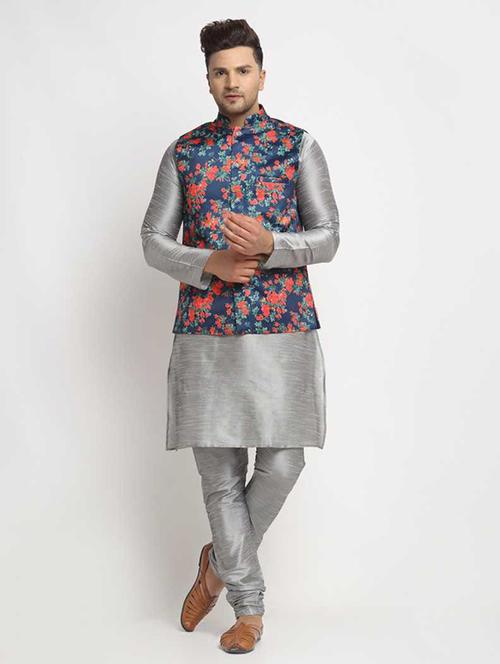 men kurta chridar with jacket ethnic wear set - 21621242 - Very Small Image - 1