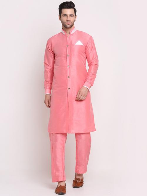 men solid kurta pyjama ethnic wear set - 21621670 - Very Small Image - 1