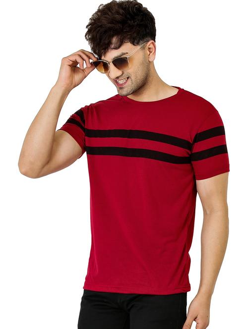 men round neck striped t-shirt - 21621780 - Very Small Image - 1