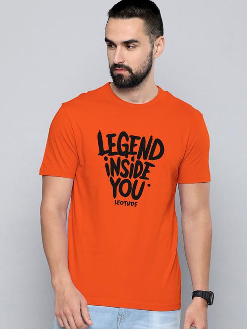 men round neck front printed t-shirt - 21621805 - Very Small Image - 1