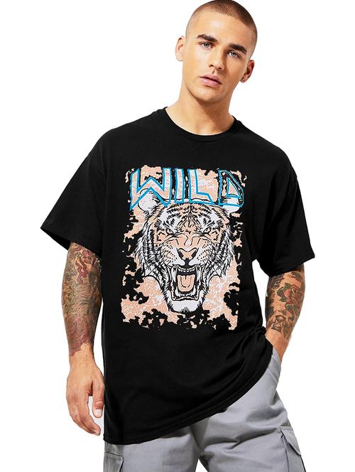 men round neck printed oversized t-shirt - 21621907 - Very Small Image - 1