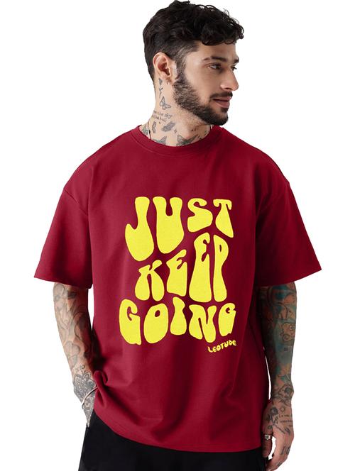 men round neck printed oversized t-shirt - 21621930 - Very Small Image - 1