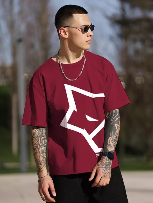 men round neck printed oversized t-shirt - 21621933 - Very Small Image - 1