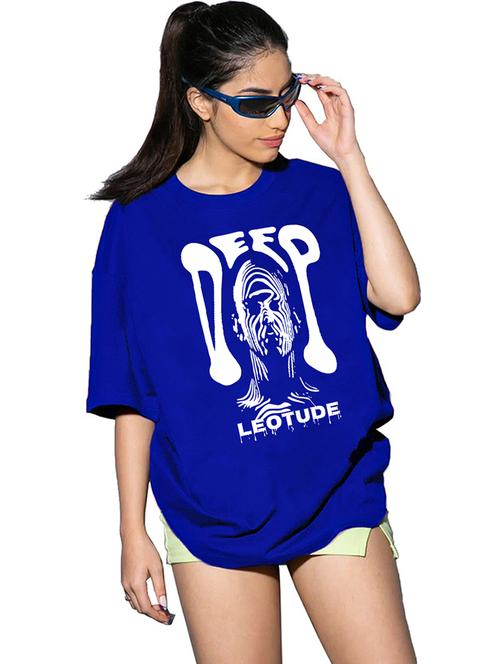 women round neck printed oversized t-shirt - 21622164 - Very Small Image - 1