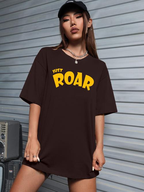 women round neck printed oversized t-shirt - 21622179 - Very Small Image - 1