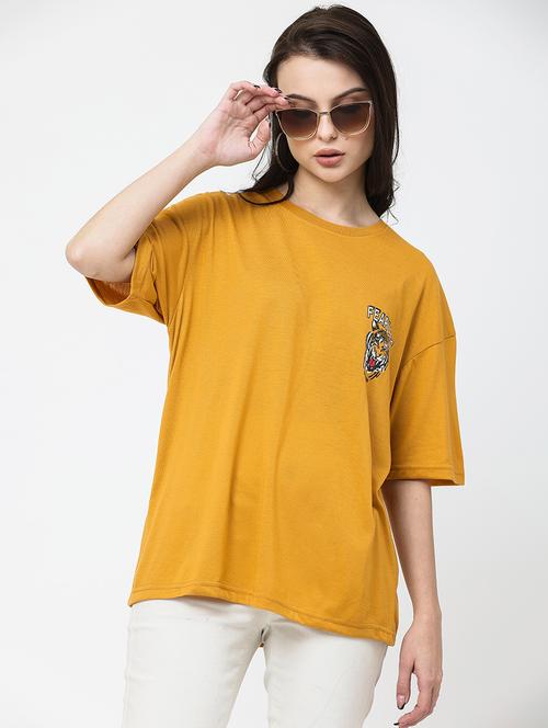 women round neck printed oversized t-shirt - 21622198 - Very Small Image - 1